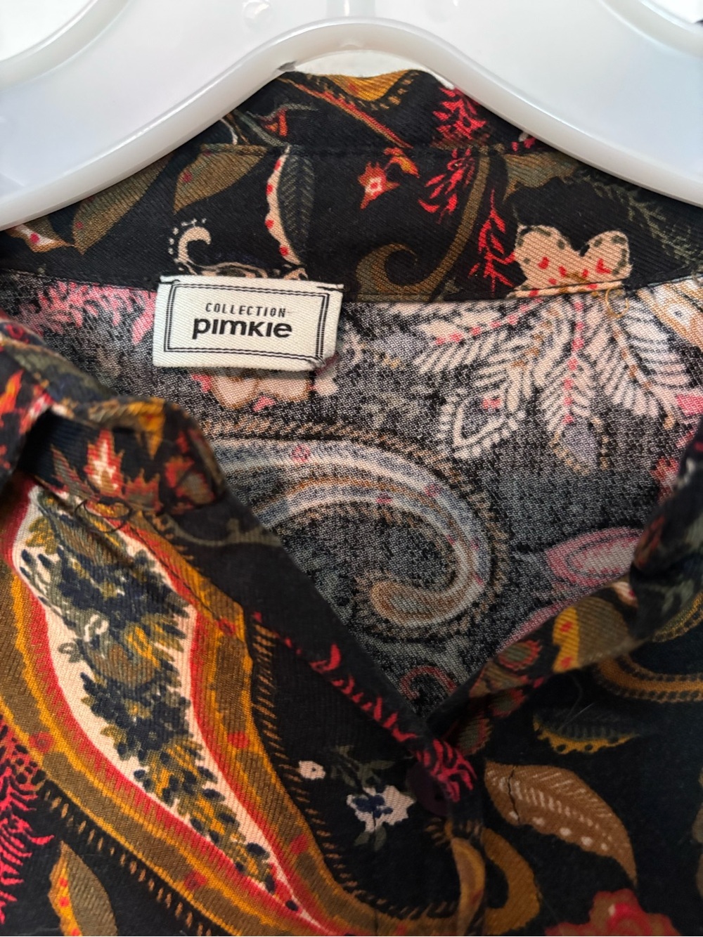 Pimkie Paisley Shirt Dress Boho Button Front Long Sleeve Size Small - Picture 4 of 11